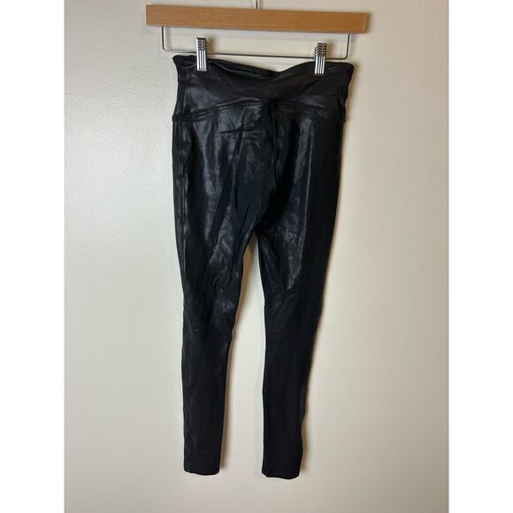 Spanx Faux Leather Leggings High-Waisted Full-Length Pull-On Black Size Small - Picture 5 of 6